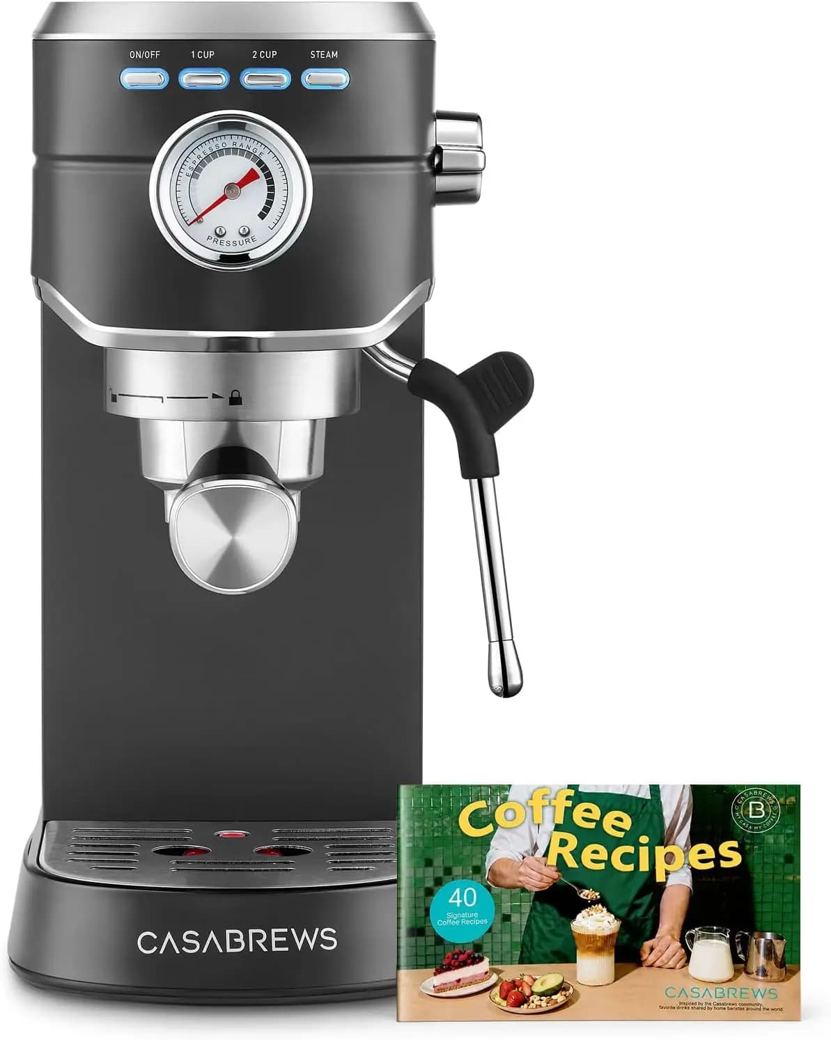 CM5418 Espresso Machine, Espresso Coffee Maker with Steam Wand | Stainless Steel, 20-Bar Pump, Built-in Pressure Gauge, Powerful