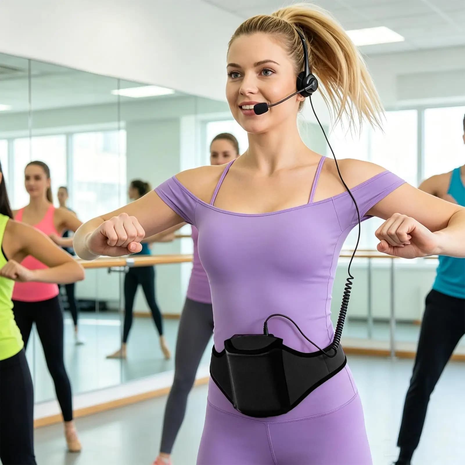 Microphone Belt Pack Adjustable Carrier Pouch Microphone Holder Pack For Fitness Gym Stage Theater Classroom Lecture Hall Church
