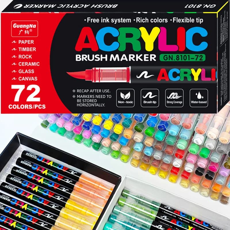 12-120 colors acrylic paint pens pens tip brush pens for painting on rock wooden canvas stone, Christmas gift crafts DIY