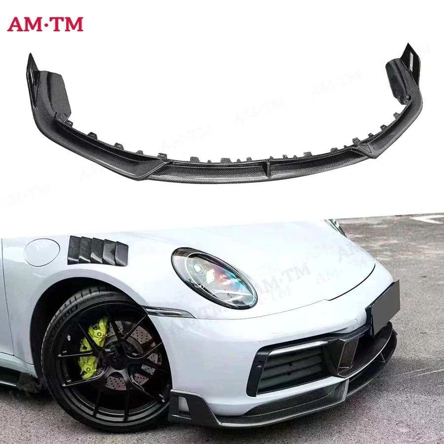 For Porsche 911 992 2022 Car Front Bumper Splitter Front Lip Chin Spoiler Diffuser Carbon Fiber Parts Upgrade Body kit
