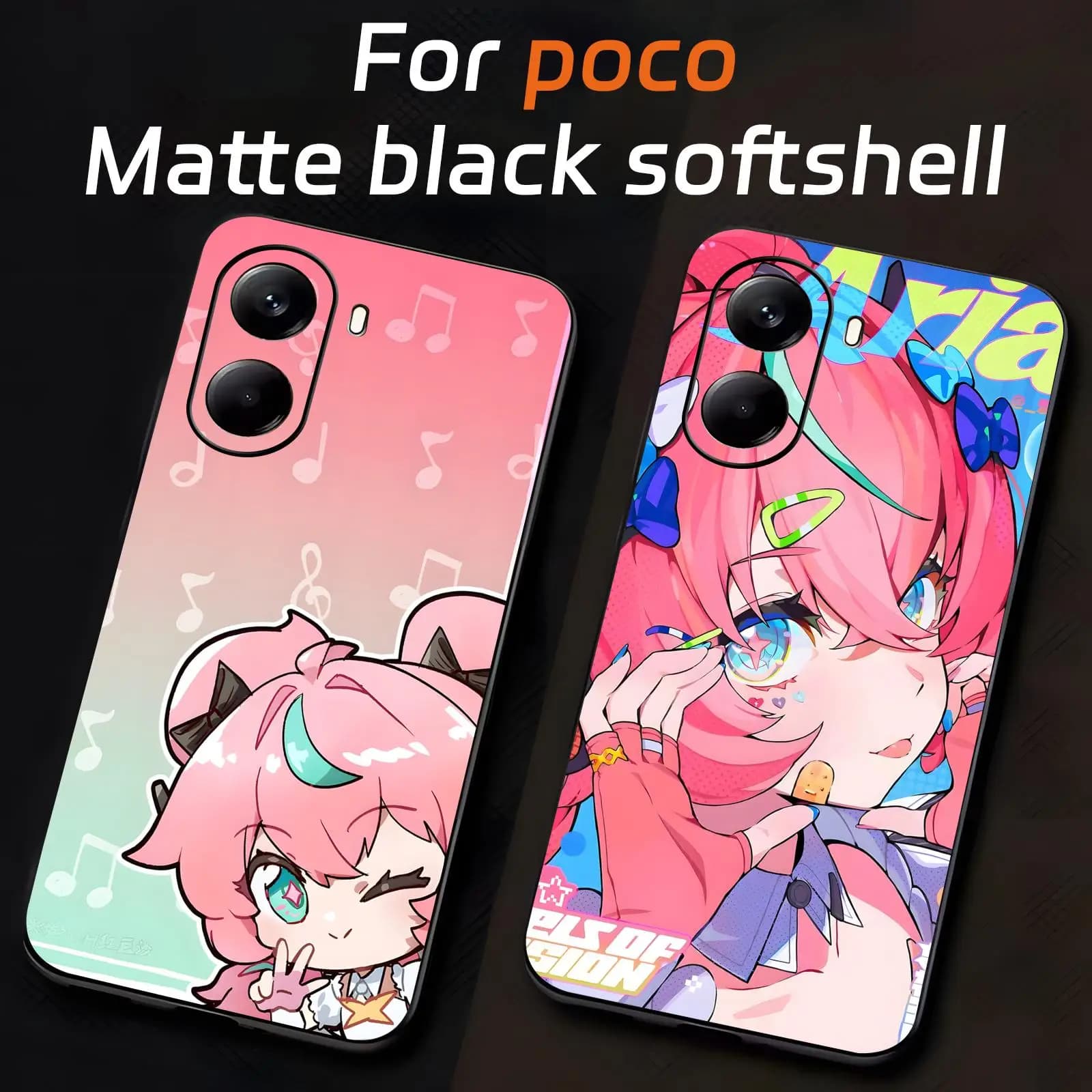 Zenless Zone Zero Aria Phone Case For Xiaomi POCO M7 M6 M5 X7 X6 X5 F7 F6 F5 Pro 5G Soft black Shockproof Cover
