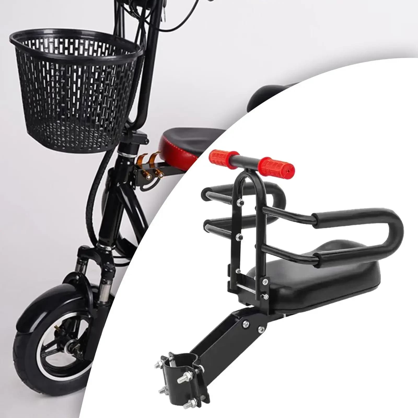 -Siglia per bambini per scooter elettrico Seggiolino sicuro per bambini Portabici portatile Facile da installare Seggiolino pieghevole per bici elettrica
