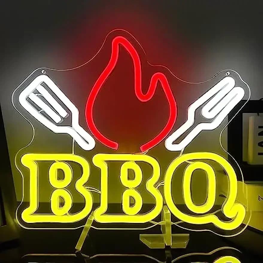 Insegna al Neon BBQ, Luce LED Neon Dimmerabile per Feste in Giardino, Patio, Barbecue, Ristorante, Cucina, Decorazione Murale Artistica, Regali di Inaugurazione