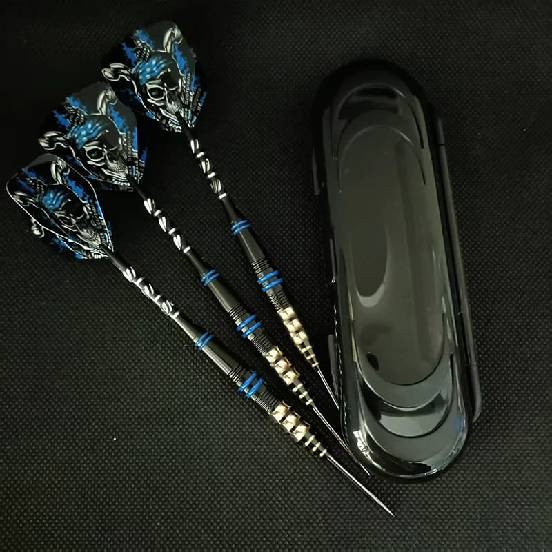 Set di freccette con punta in acciaio premium 23G Freccette professionali Barili in ottone Freccette con punta in metallo Custodia con aste in alluminio per principianti