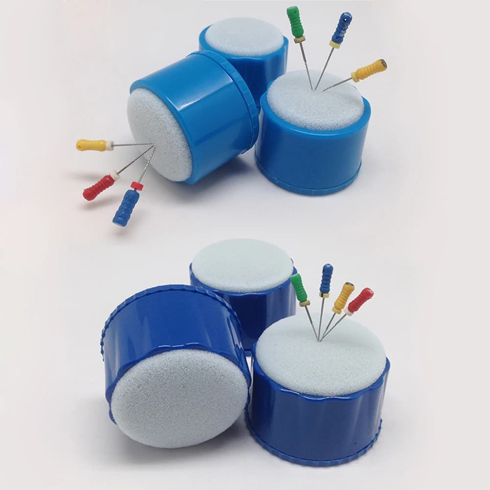 Dentale Endo File Clean Stand Schiuma Spugna Supporto Rotondo S/L Autoclavabile Canalare Lime Endodontiche Organizzatore di Plastica Viola Blu