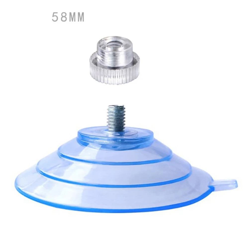 6PCS M5 Ganci a ventosa Ventosa in vetro Gancio a muro Ganci a vite trasparenti 58MM Dado Rilievo del piede Fissaggio di stoccaggio impermeabile
