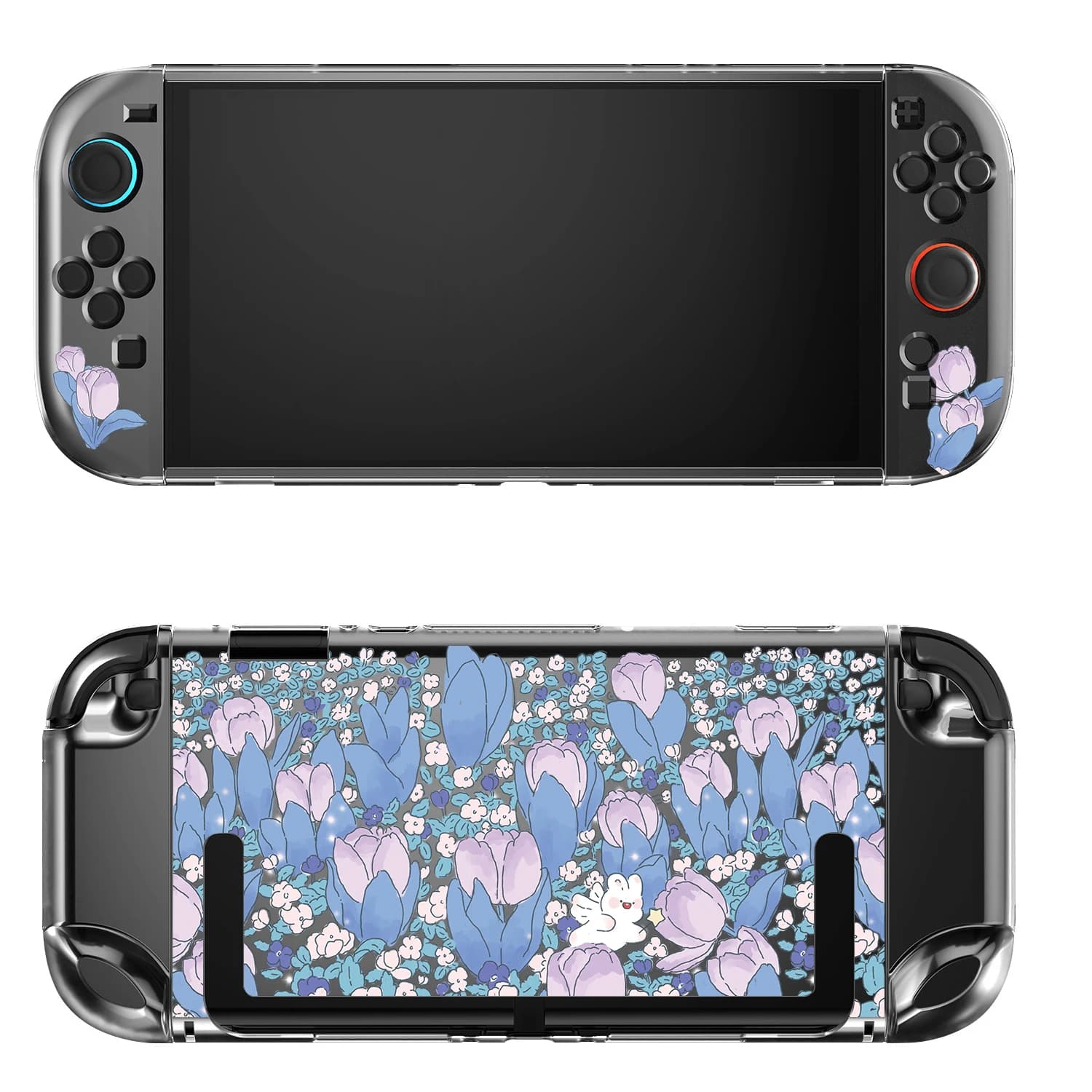 Custodia per Nintendo Switch 2 Funda Cover Shell Dockable Protettiva Kawaii Tulip Bunny TPU Switch 2 Accessori Controller JoyCon