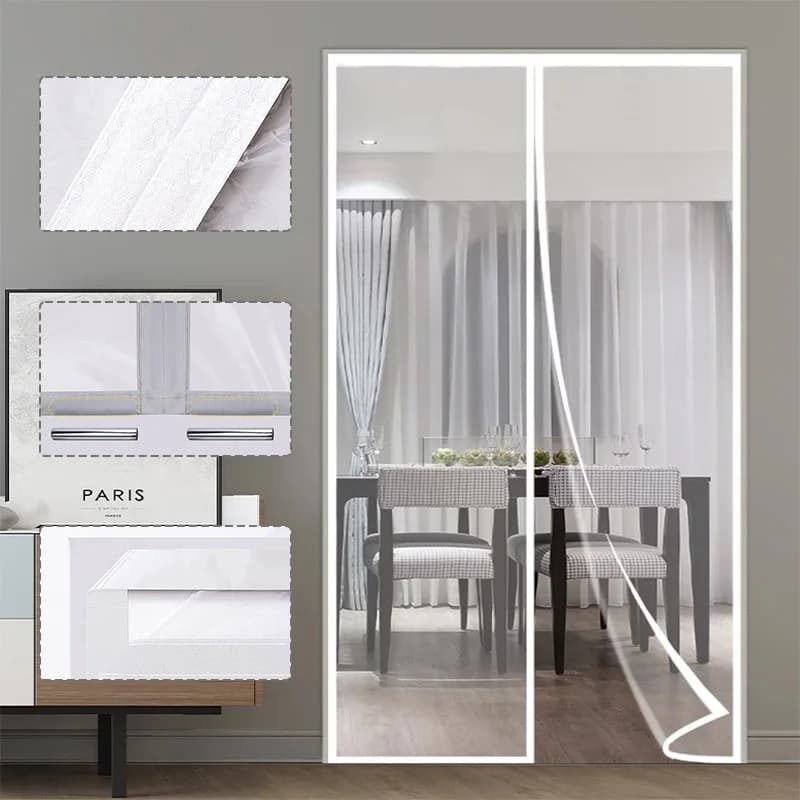 Air conditioning door curtains, partition curtains,anti slip air conditioning, transparent magnetic suction No punching required