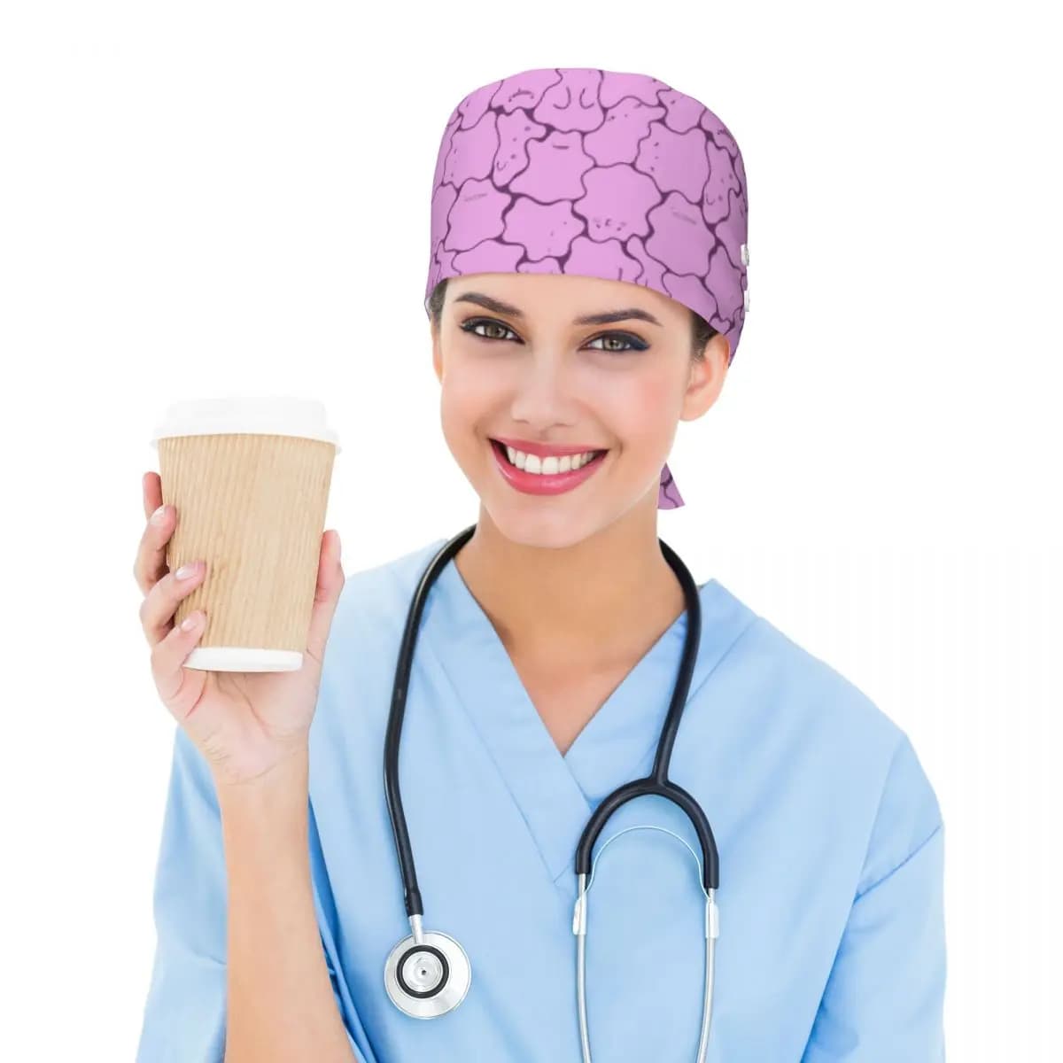 Ditto Pattern (no Shiny) Scrub Hat Doctor Working Surgical Cap Men Women Adjustable Nursing Caps for Dentist