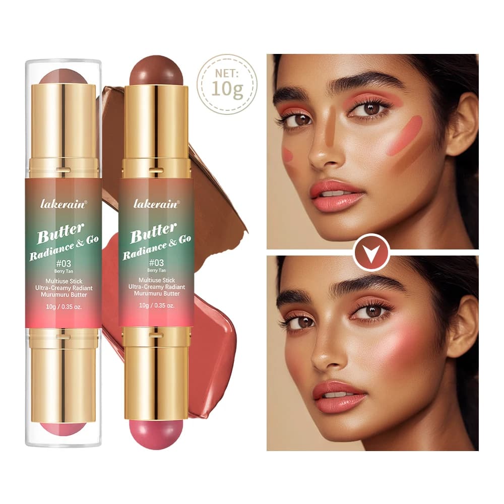 Physicians Formula Stick Multiuso Butter Glow & Go, Bronzer e Blush a Doppia Punta per Guance e Contorni, Finitura Luminosa Bronzo Rosa, Cosmetico