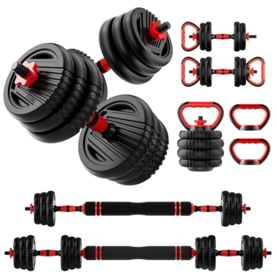 10-90 lb adjustable handlebar set, multipurpose weight set with home connector such as barbell, kettlebell, for push-ups.