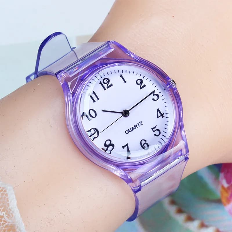 Casual Fashion Women Lady Silicone Jelly Quartz Watch Women Lovely orologio da polso trasparente Summer Candy Color Student Sport Clock