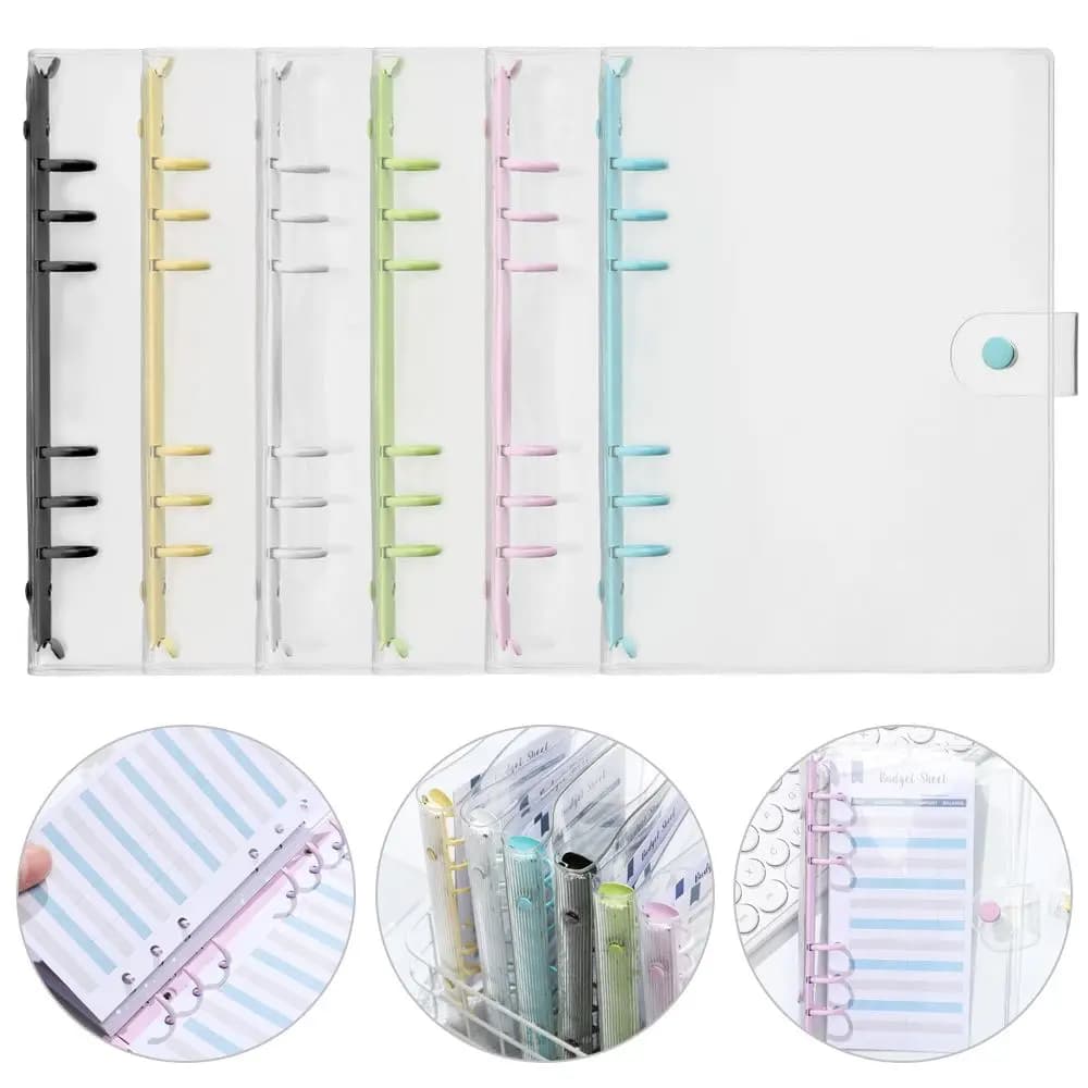 Creativo A5 A6 cartella per Notebook a fogli mobili in PVC trasparente Macaron colore 6 raccoglitore ad anelli pianificatore di riviste cartoleria per la scuola
