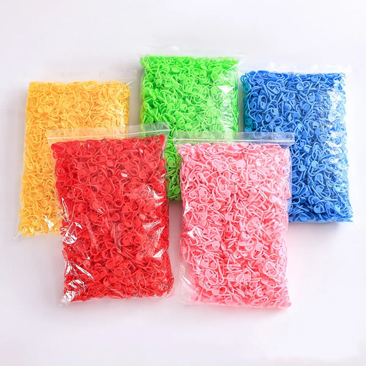 1000 Pezzi Segnapunti in Plastica con Chiusura per Uncinetto e Lavoro a Maglia, Contatori Piccoli Portatili con Design ad Anello Rotondo, Adatti per Aghi, Uncinetti e Telai