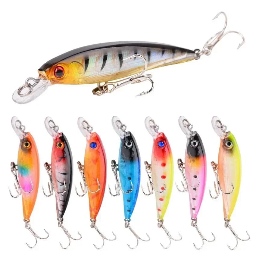 Set di Esche Artificiali Premium per la Pesca al Minnow - Esche Crankbait Realistiche per la Pesca al Bass - Attrezzatura Durevole e Leggera