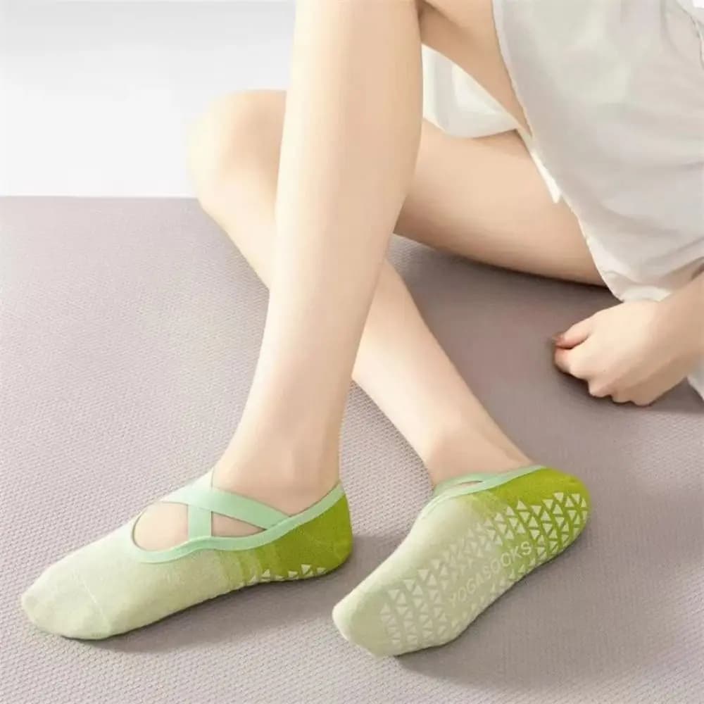6pairs Non-Slip Fitness Yoga Socks Patchwork Breathable Towel Bottom Hosiery Sweat-Absorbent Pilates Dot Silicone Floor Socks