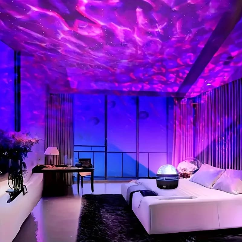 Lampada per proiettore cielo stellato con luce notturna a LED USB Aurora DC 5V RGB Illuminazione rotante con telecomando per la decorazione della stanza delle feste domestiche