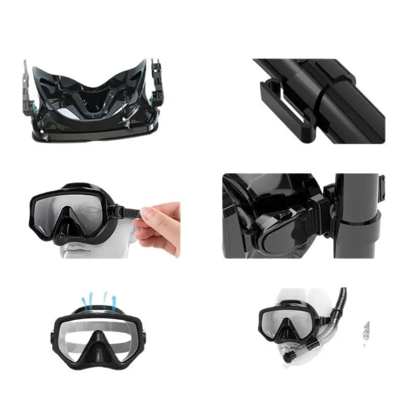 Campo visivo grandangolare occhiali da sub nuoto snorkeling set maschera tubo