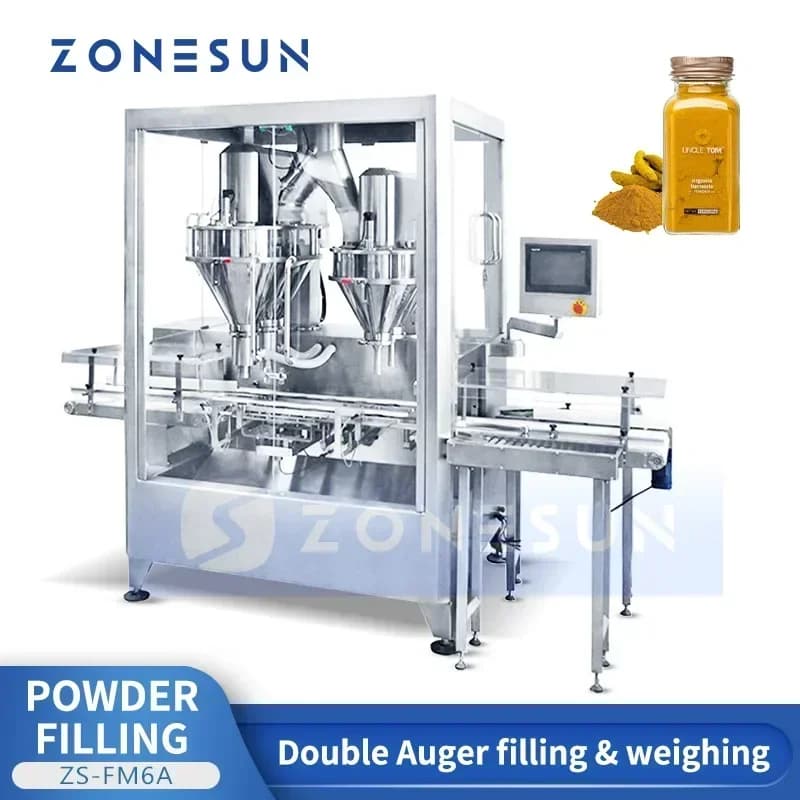 ZONESUN ZS-FM6A Automatic Powder Filling Machine Double Screw Filling Equipment Coffee Protein Packing Equipment