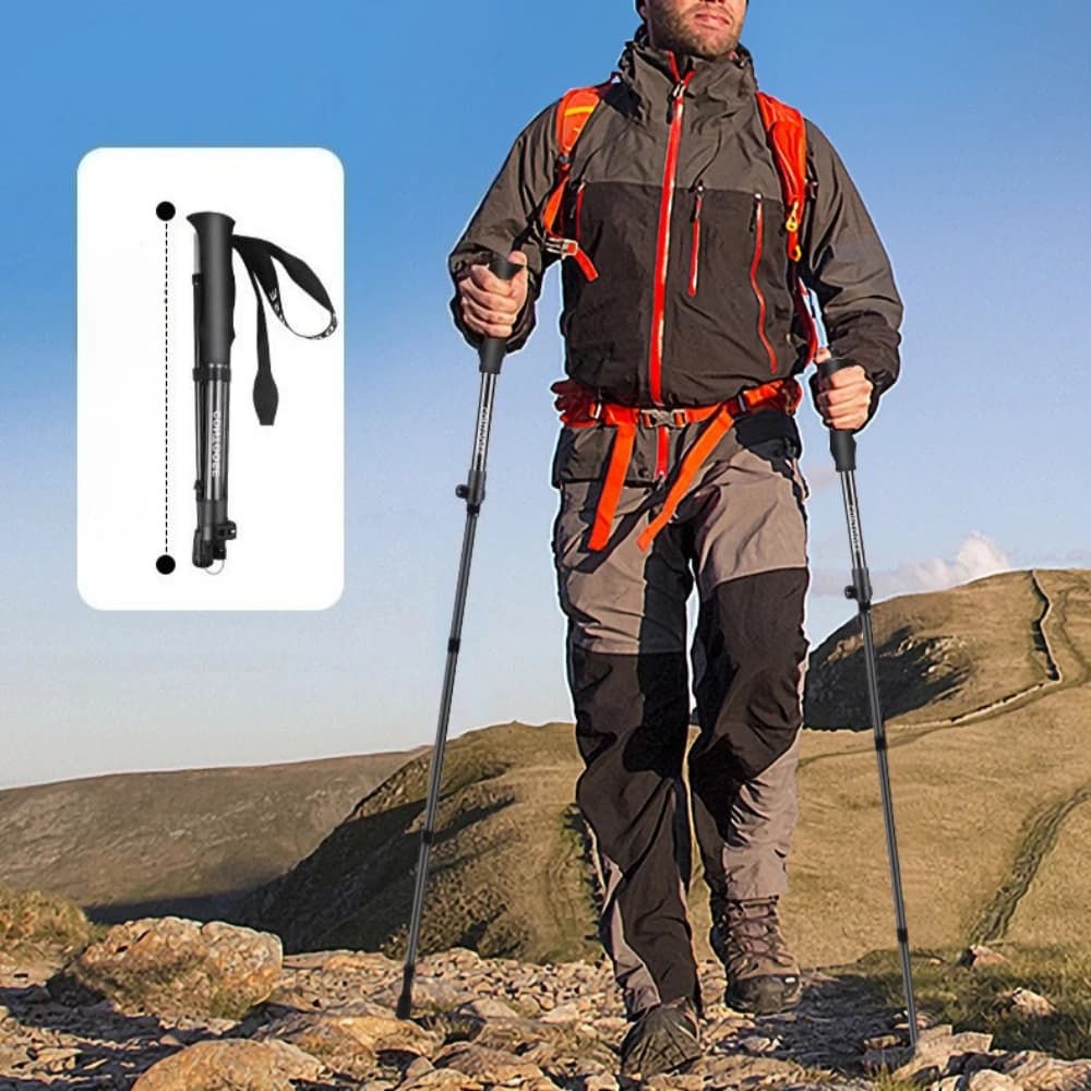 Bastoncini da Trekking in Fibra di Carbonio Pieghevoli, Attrezzatura Professionale per Escursionismo e Alpinismo, Bastone Ultraleggero Antiscivolo