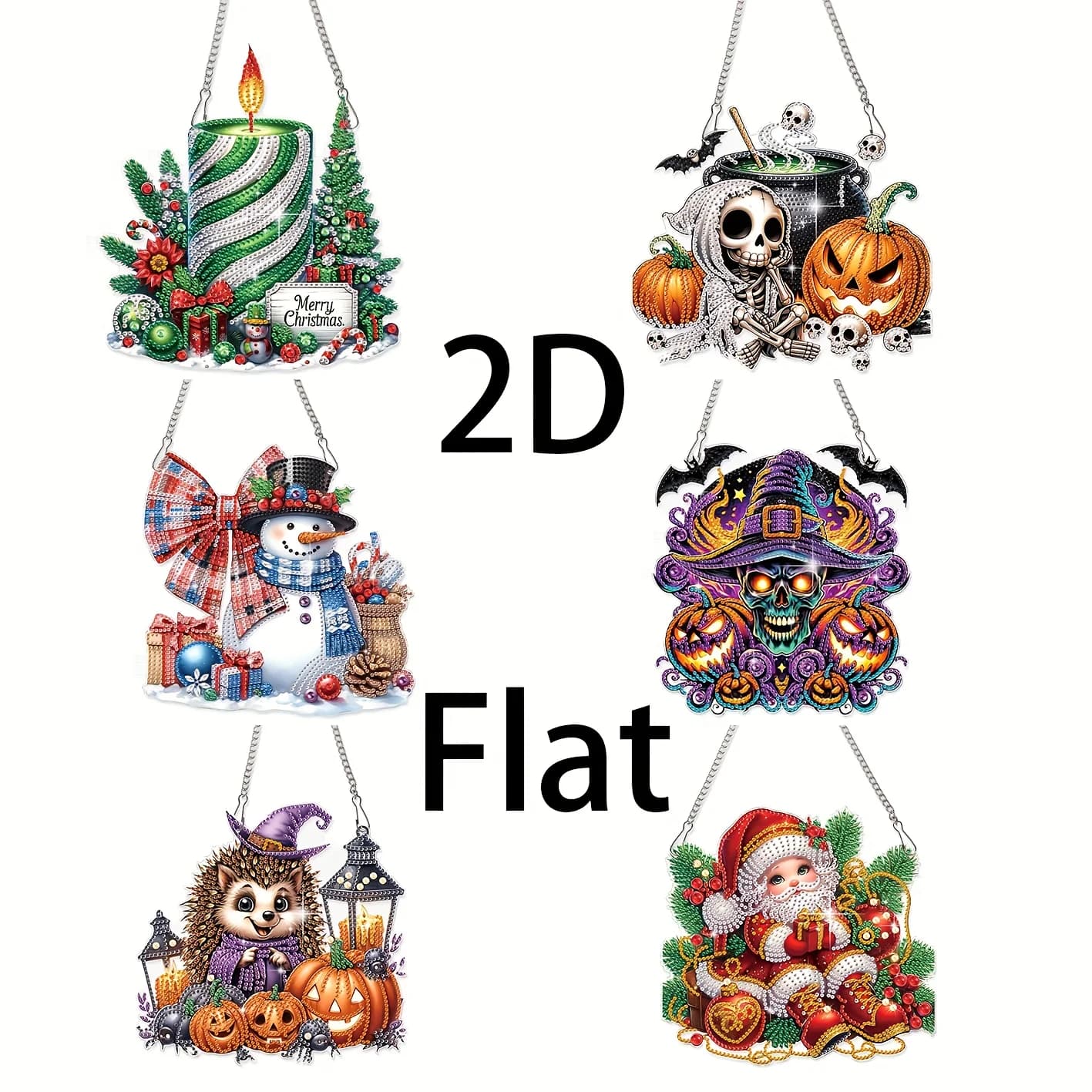 Diamond Art Painting Pendant Kits,DIY Feast Day Diamond Art Painting Hanging Art Kit Window Kit for Adults home Decoration
