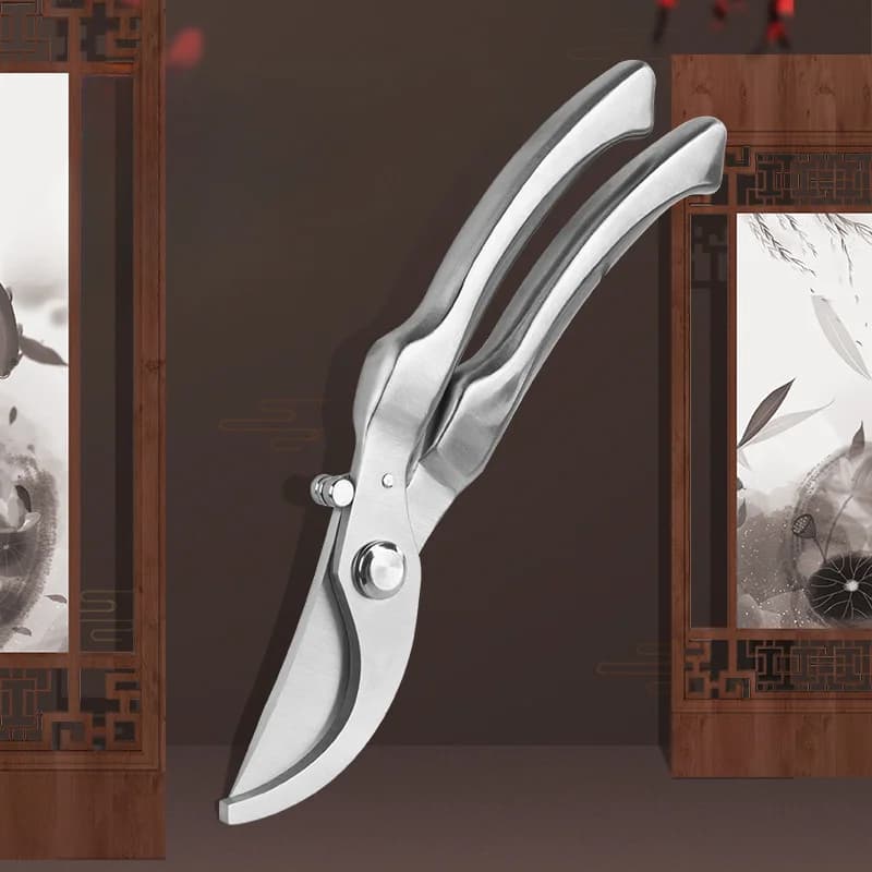 All-Steel Heavy-Duty Shears - 30CR14 Steel Branch Trimming, Floral Pruning & Fruit Picking Scissors Durable & Multi-Functional