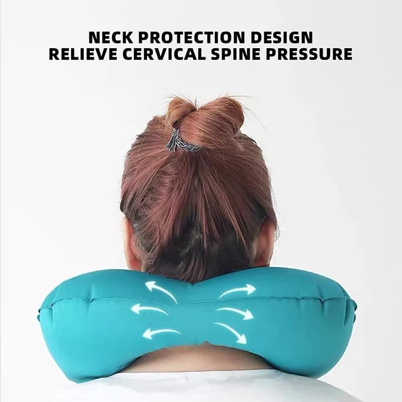 1PCS Portable Inflatable U-Shaped Neck Protection Pillow Travel TPU Compression Outdoor Travel Pillow for Comfortable Support