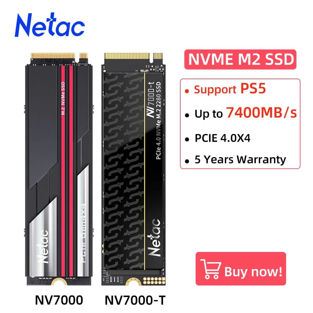Netac SSD NVMe M.2 1TB 2TB 4TB M2 2280 PCIe 4.0x4 SSD PS5 Disco rigido Disco a stato solido interno per laptop desktop