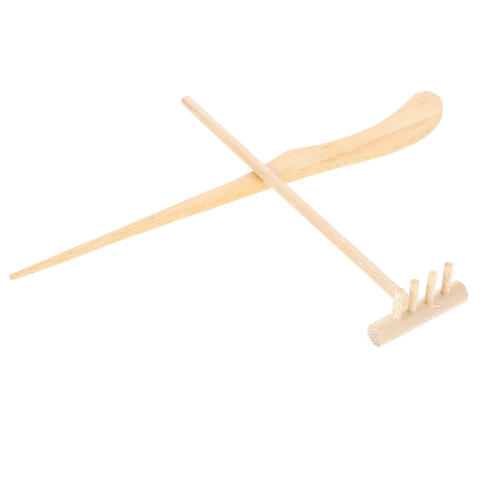 Set di 1 Mini Rastrello per Giardino Zen, Rastrelli Compatti in Legno, Strumenti Decorativi per Tavolo da Scrivania, Accessori per Giardino Zen e Relax