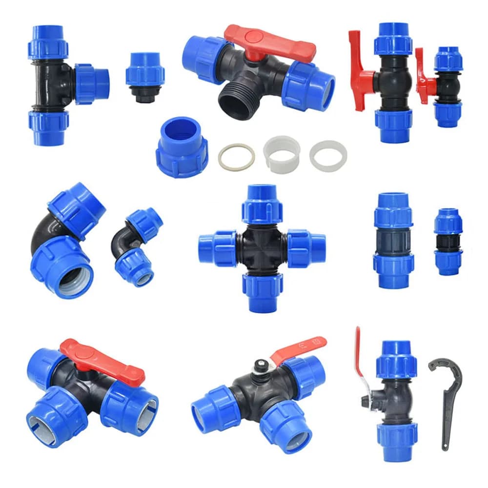20/25/32/40/50/63mm plastica PE tubo rubinetto acqua Splitter connettore valvola rapida giardino fattoria irrigazione raccordi per tubi dell'acqua
