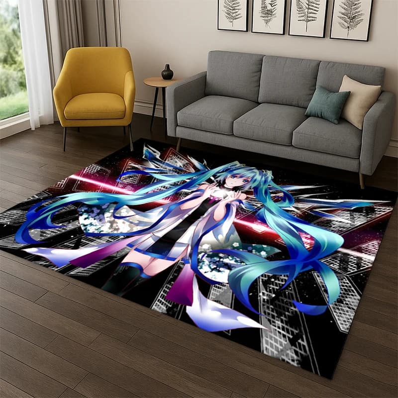 Cartoon Cartoon M-MIKU Music Girl for Bedroom, Living Room, Sofa, Games Room, Zerbino, Home Decoration, Anti-slip Cartoon for Children's Play Area, Gift
