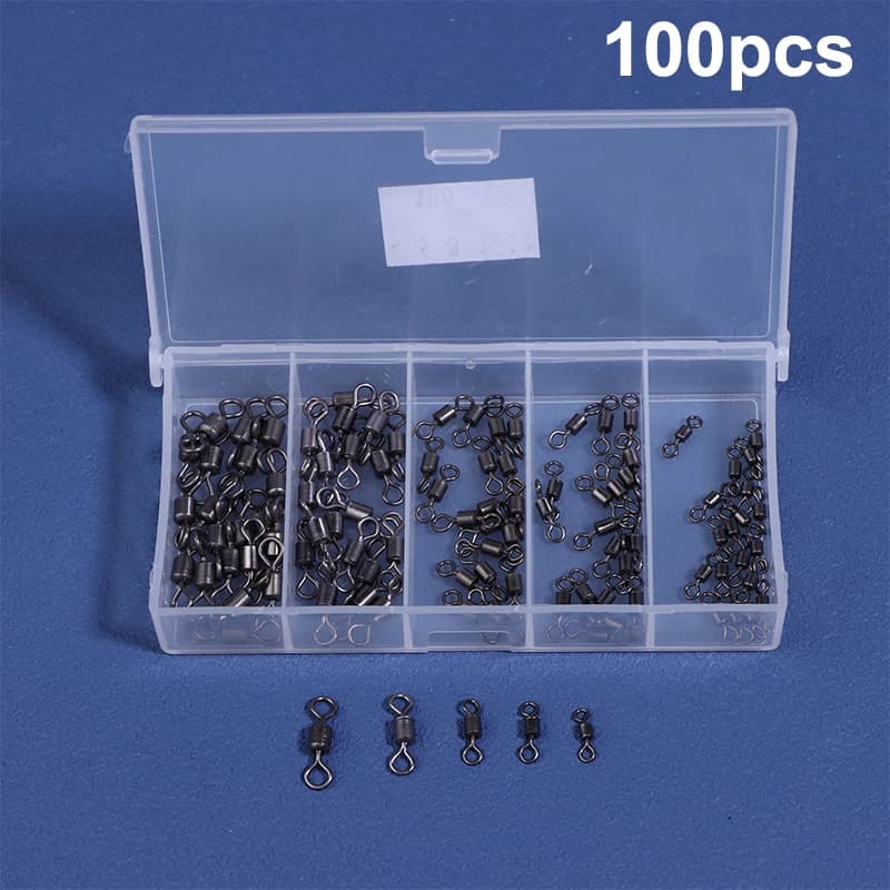 100 Pieces/Door Fishing Spine with Bearing, Metallic Spine with Solid Ring, Esche Connector, Carp Fishing Equipment
