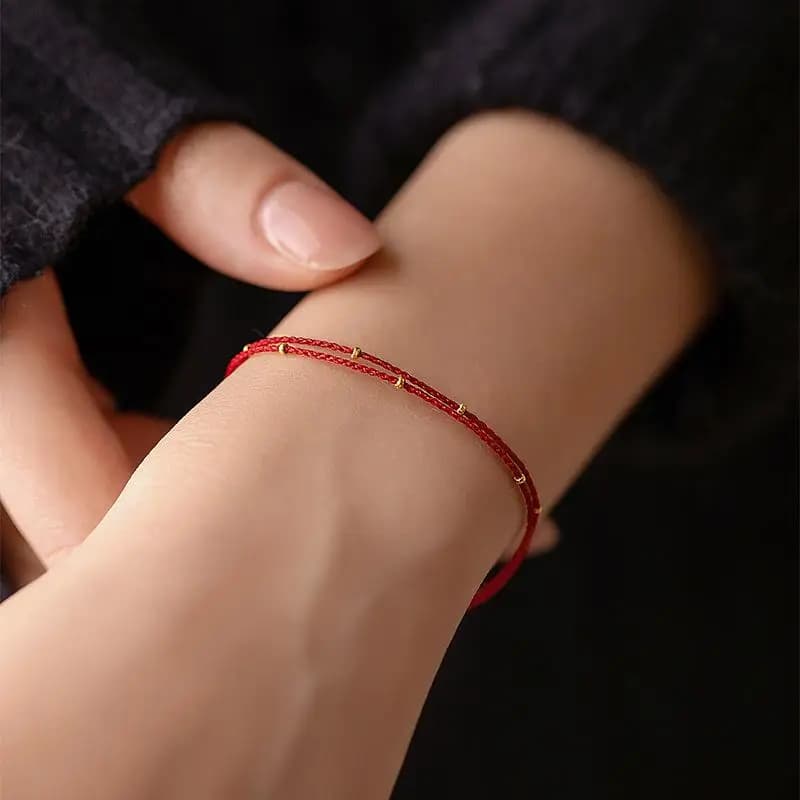 1PC braccialetto di perline fatto a mano corda rossa trasferimento regolabile perline fortunate braccialetto di amicizia stile semplice regalo di gioielleria raffinata