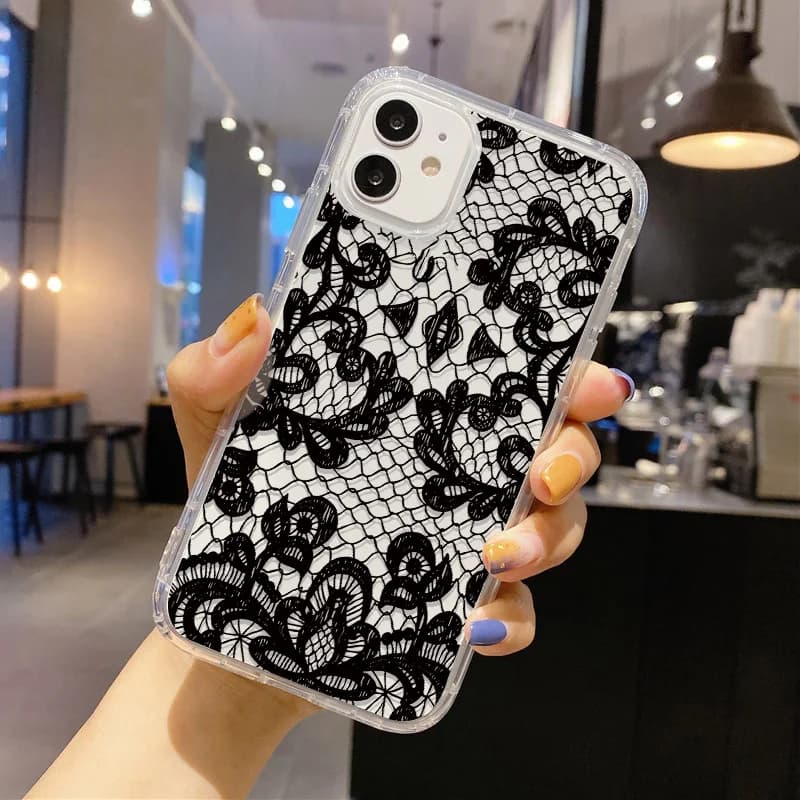 Fishing Net Flowers Phone Case For iPhone 18 Pro Max 17 16 17 Pro Max 15 14 13 12 11 6Plus SE X 13 Mini Cover Funda Capinha Caha