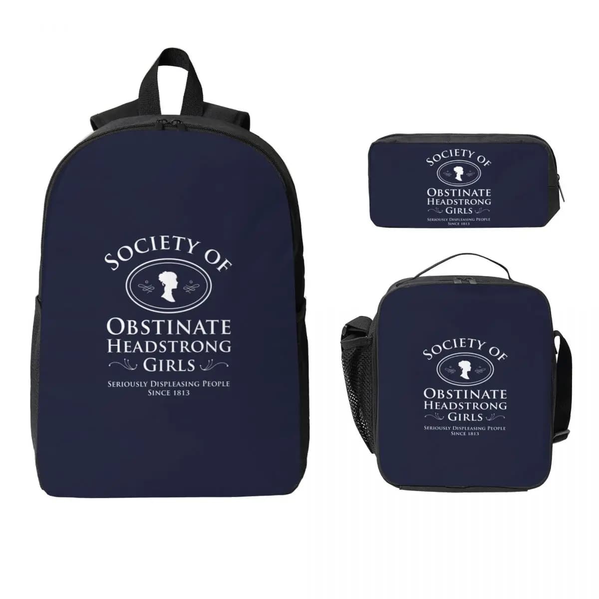 Pride And Prejudice By Jane Austen Backpack Boy Girl BookBag School Bag Laptop Shoulder Bags 3ps Insulated Lunch Bag Pencil Case