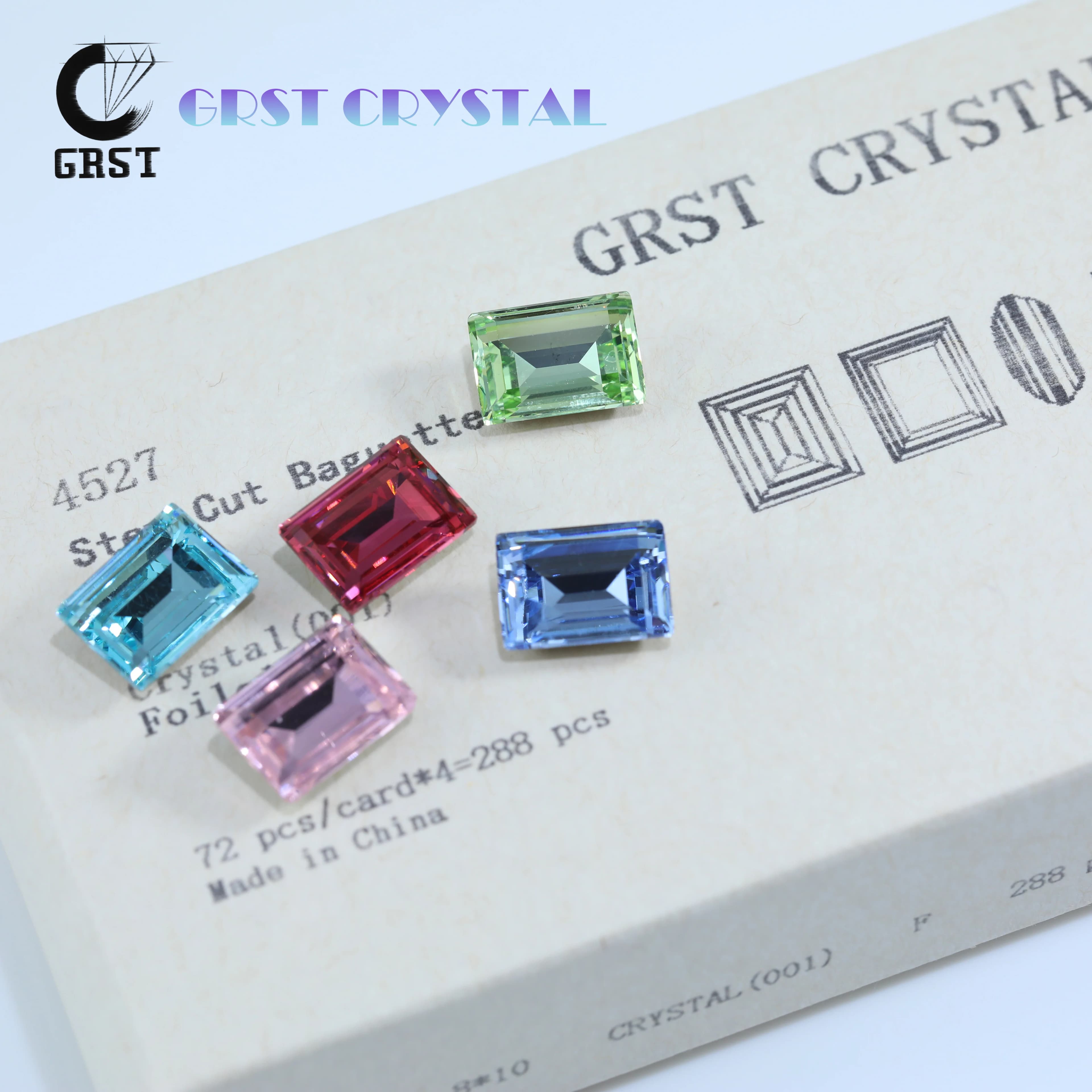 Strass in Cristallo Scintillante PRO a Taglio a Gradino, Rettangolari a Angolo Retto con Fondo Appuntito, da Cucire, per Borse, Scarpe e Accessori Artigianali Fai da Te