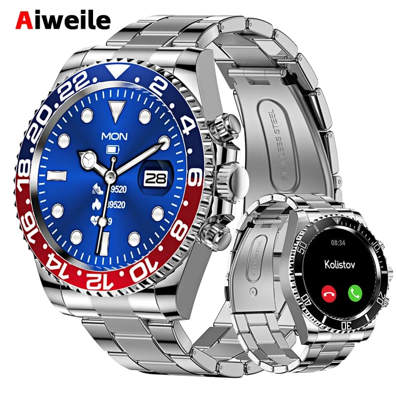 Aiweile AW12 Pro Smart Watch for Men Smartwatch for Android Xiaomi Called Bluetooth Rolexxxx Design Two-tone Copy