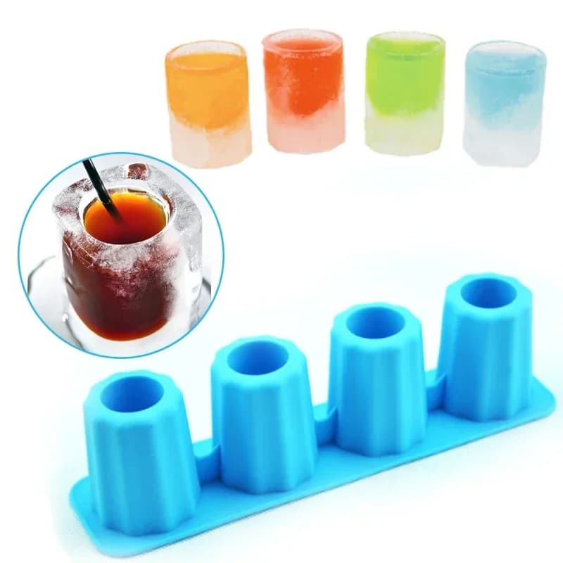 Stampo per vassoio per cubetti di ghiaccio Stampo per strumento per bere estiva Crea bicchieri da shot Stampo per ghiaccio Vassoio per ghiaccio Stampo per ghiaccioli in silicone Gadget da cucina