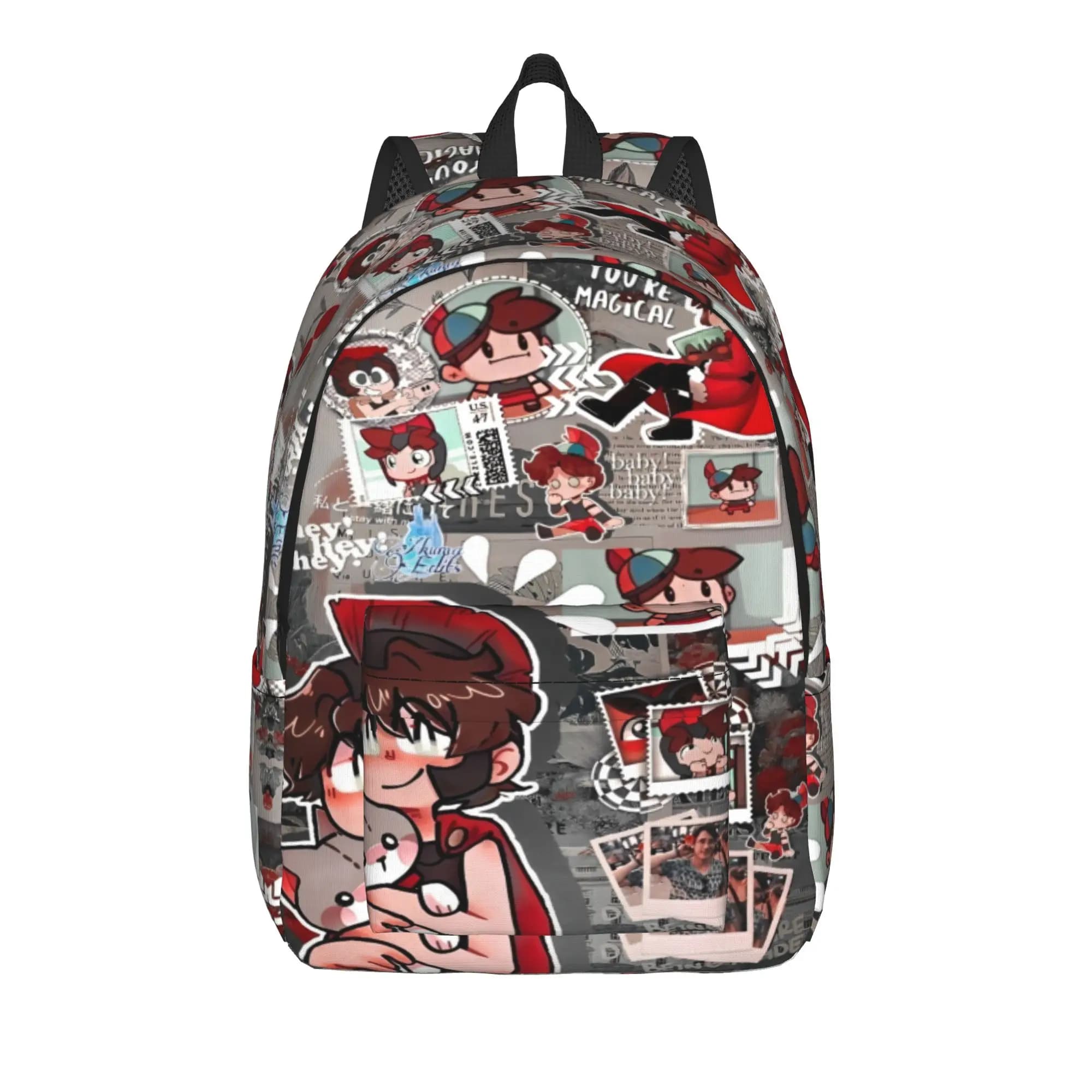 MIKECRACKed Zaino casual con tasca, borsa da lavoro per la scuola superiore, per uomo e donna, borsa a tracolla per computer portatile
