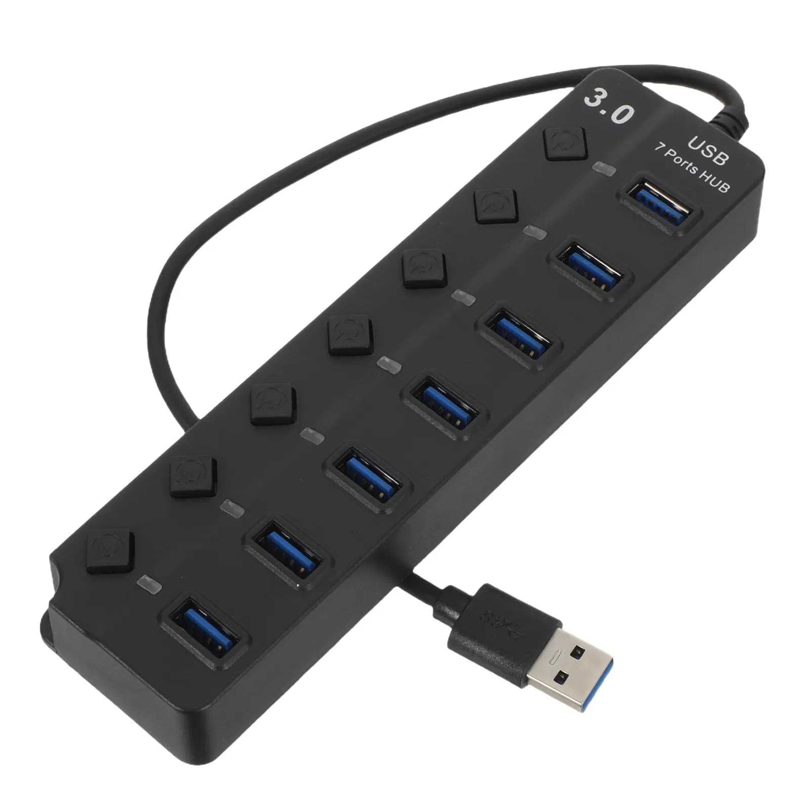 Hub USB 3.0 a 7 Porte per Laptop, Espansore USB con Nucleo in Rame Rinforzato, Trasmissione Dati 5Gbps, Luce LED di Alimentazione, Plug and Play