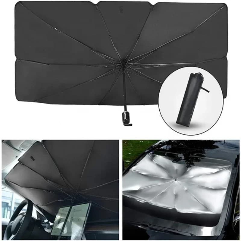 Ombrello per auto con protezione UV retrattile Parabrezza per finestrino anteriore pieghevole Parasole per auto
