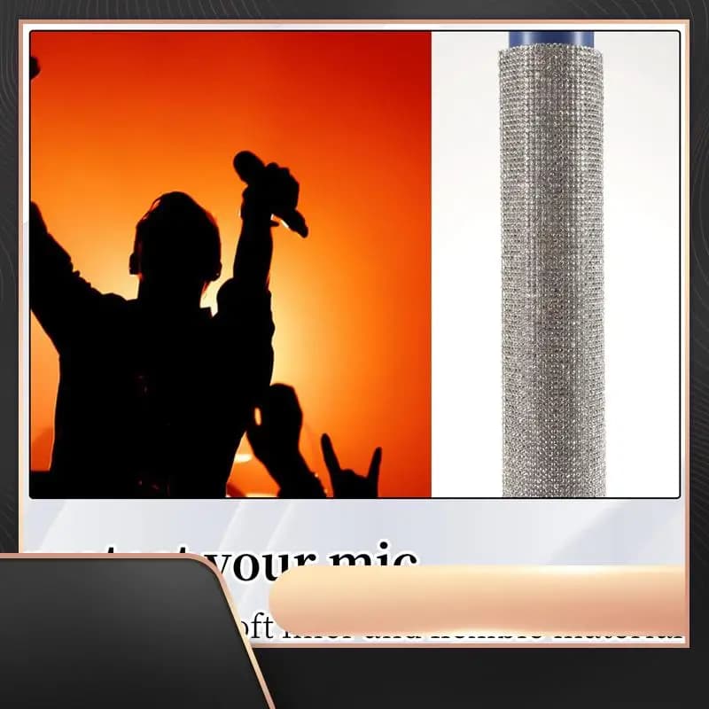 Copri maniglia per microfono Manicotto per impugnatura per microfono per spettacoli di feste e TV, per la maggior parte dei microfoni wireless Argento