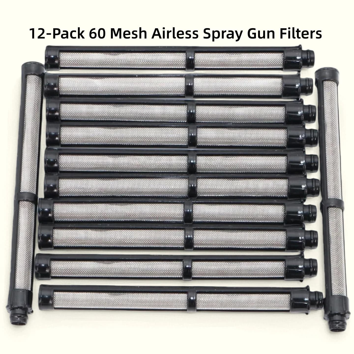 Confezione da 12 filtri per pistola a spruzzo airless da 60 mesh, ricambi universali per pistole a spruzzo, filtri e accessori di ricambio per pistole a spruzzo airless