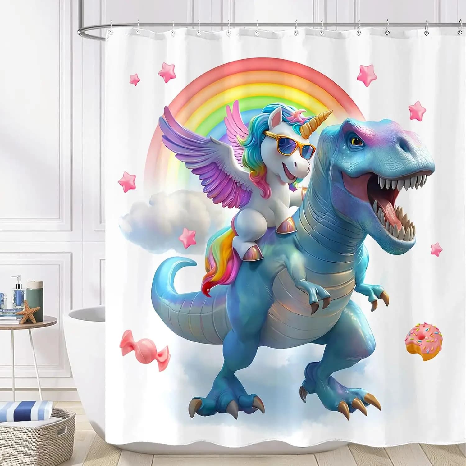 Are You Pooping Tenda da doccia Divertenti tende da doccia con dinosauro per bagno Set di tende da doccia carine con