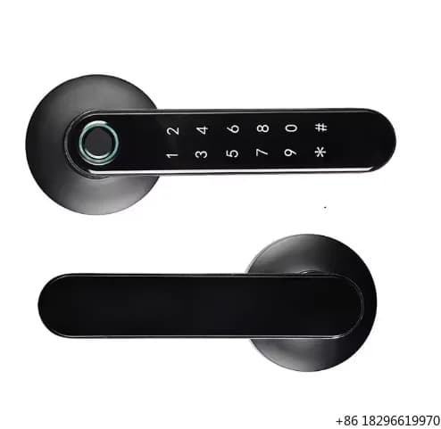 WiFi Networked Intelligent Bedroom Home Electronic Handle App Fingerprint Lever Smart Door Lock Set