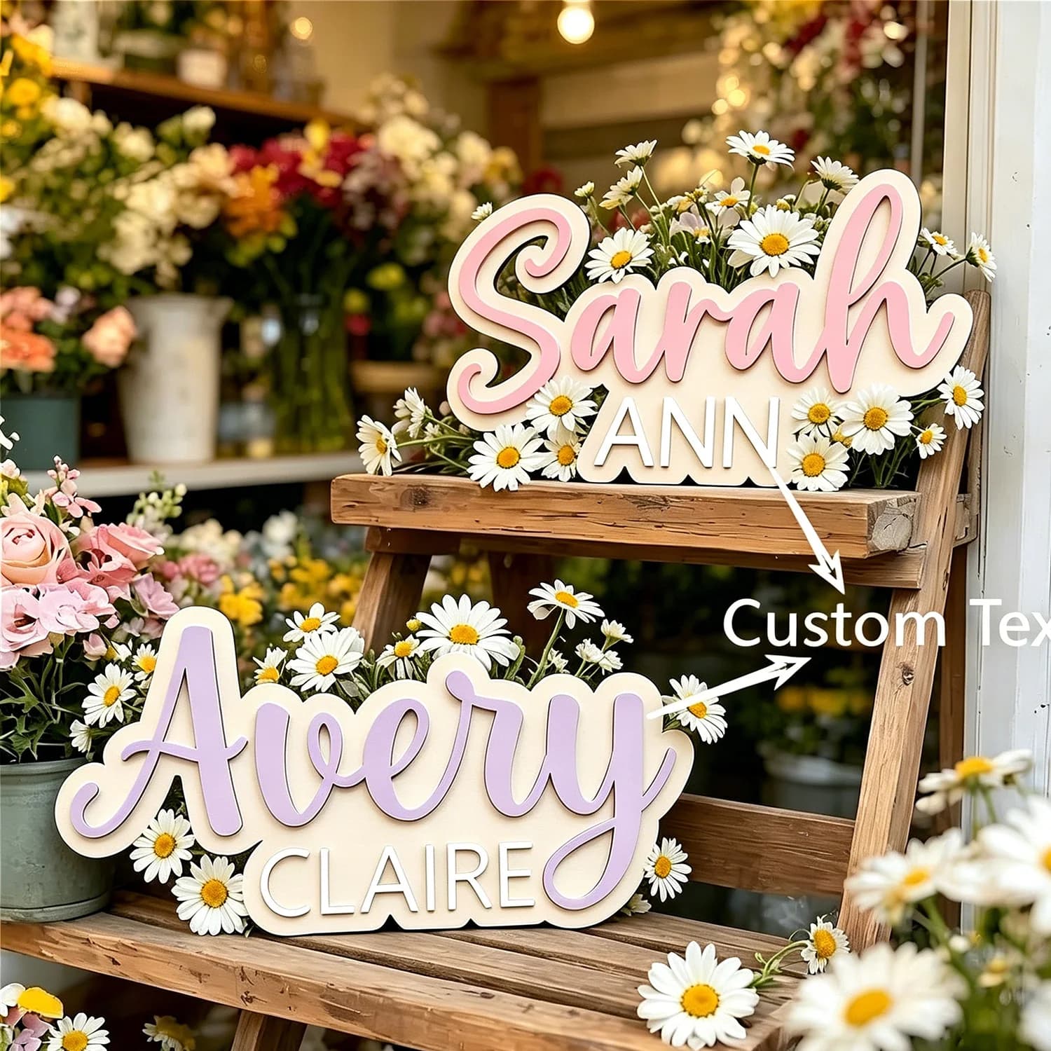 1pc Wooden Plaque with Customizable Name Letters, Customizable Content, Personalized Housewarming Gift, Holiday Gift
