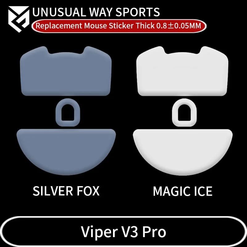 InsolitoWaySports Mouse Pattini Piedi Viper V3 Pro Superficie curvata PTFE Anti collasso Magic Ice Pink Black Silver Fox