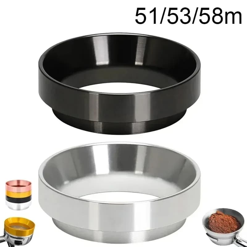 Kit Tamper e Anello Dosatore per Barista, Accessori in Alluminio Portatili per Macchine da Espresso, Distribuzione Precisa della Polvere