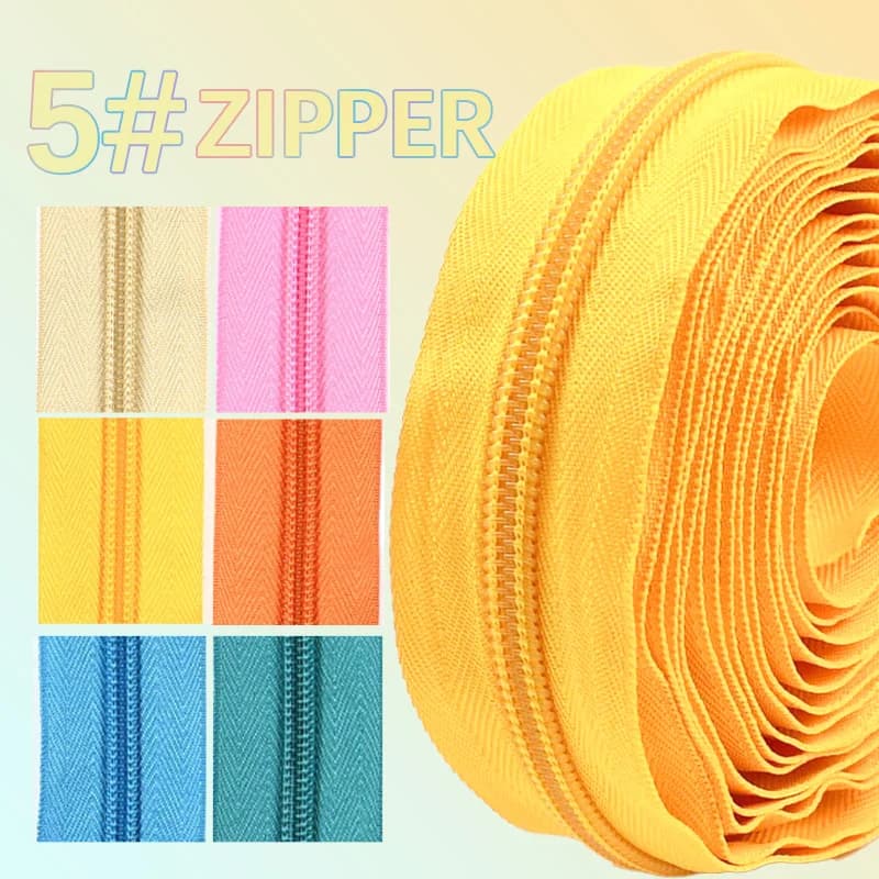 5/10/20M 5 # Cerniere in nylon arcobaleno Nastri Cerniera decorativa per borse da cucito Borse Kit di riparazione cerniera per indumenti Accessori fai da te
