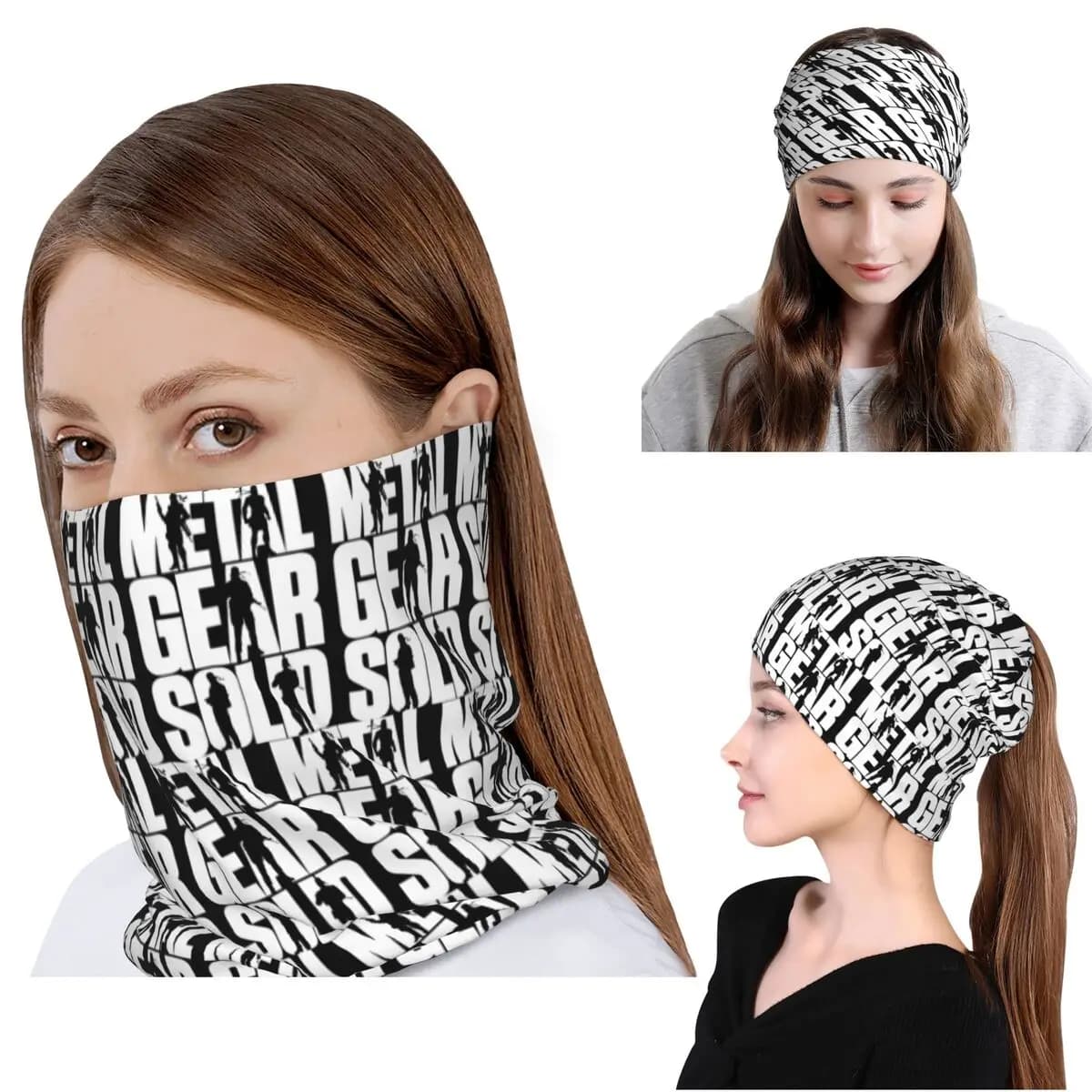 Metal Gear Solid Bandana Neck Gaiter Face Scarf Warm Headband Beanies Hat Unisex Adult All Season